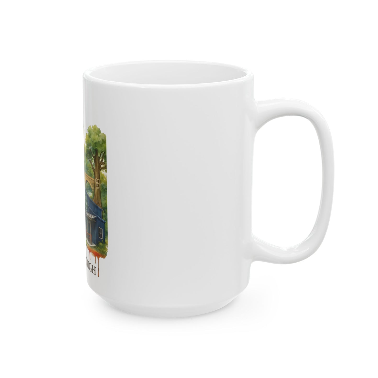 Hillsborough Town Landmark Ceramic Mug — Illustrated Small-Town Coffee Cup (11oz & 15oz)