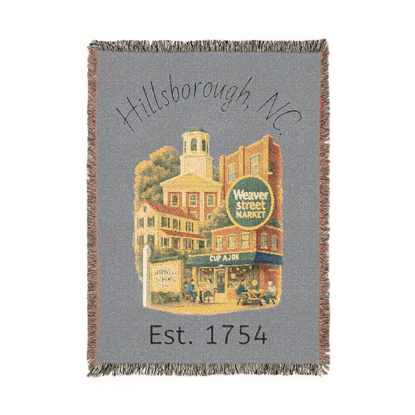 Woven Blanket – Hillsborough NC Historic Townscape Throw