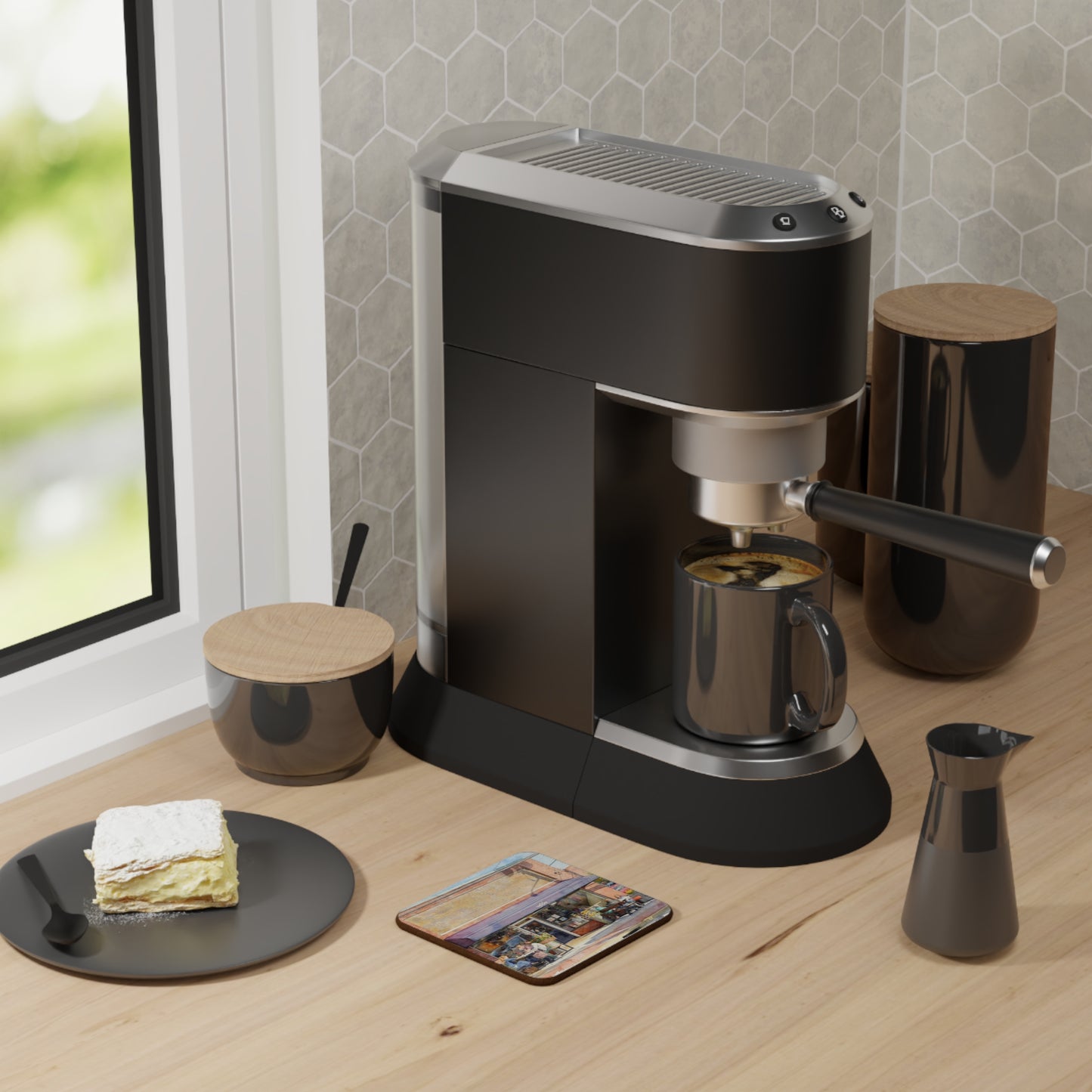 Cup A Joe Hillsborough NC Coaster — 'Cup a Joe' Local Cafe Drink Coaster