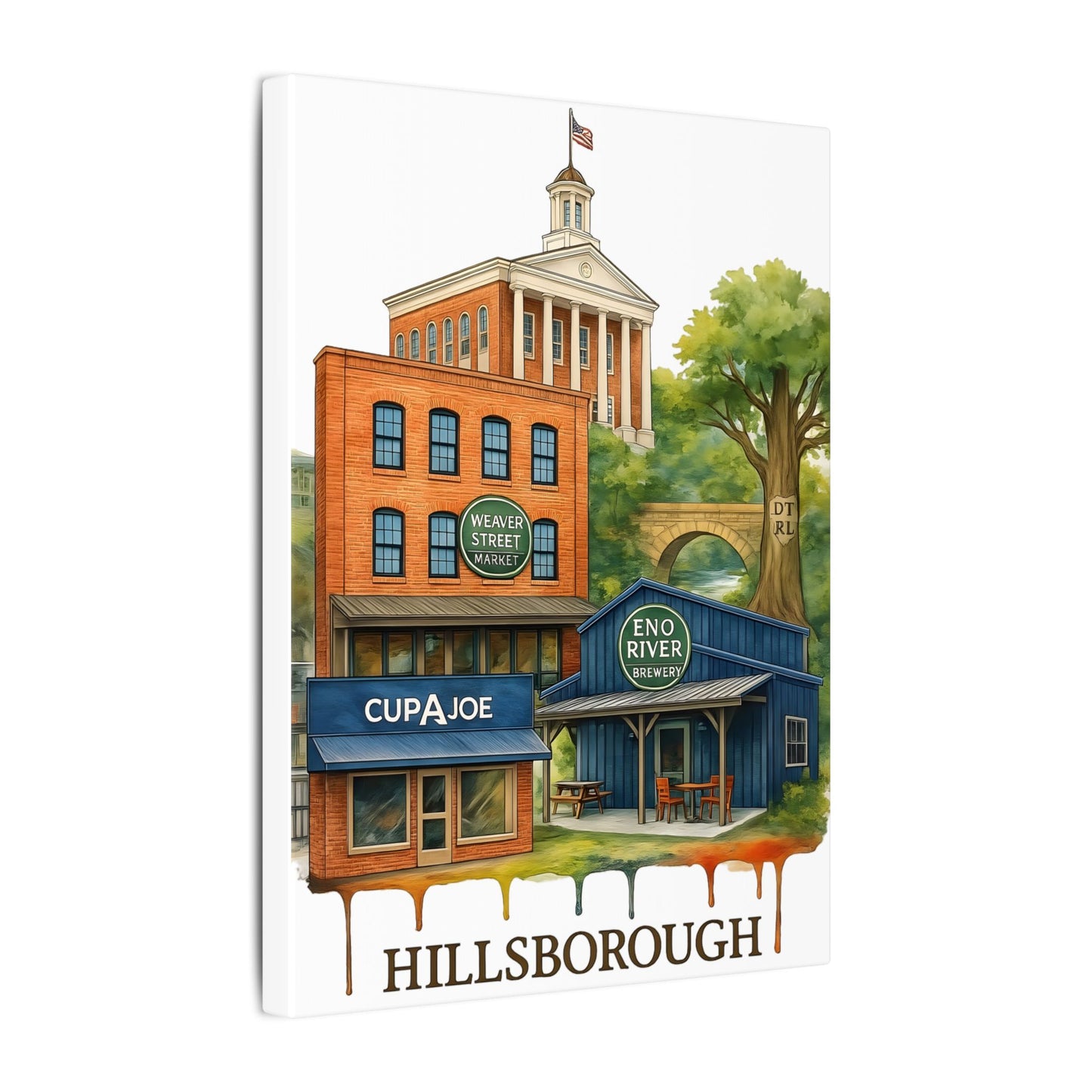 Hillsborough Townscape Matte Canvas Wall Art