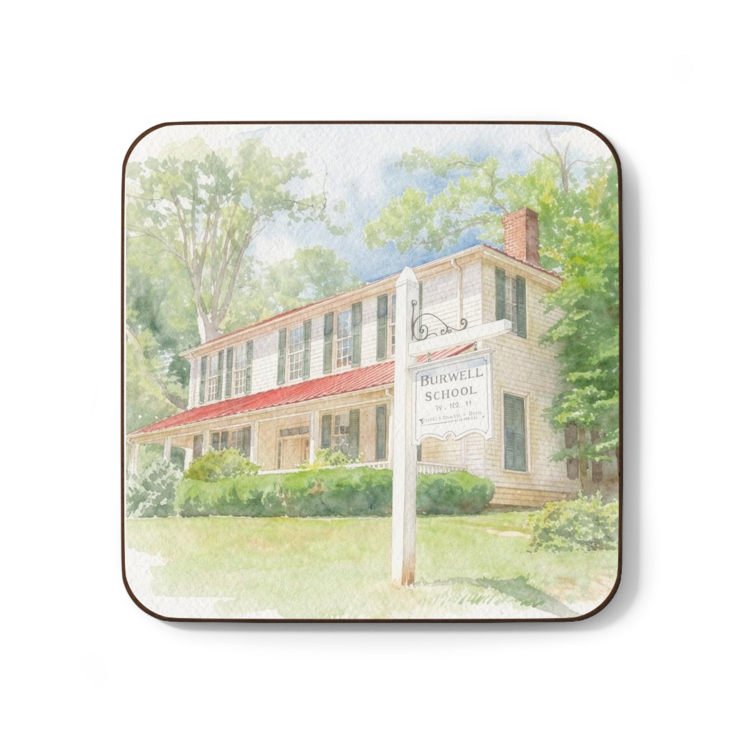 Burwell School Hardboard Coaster