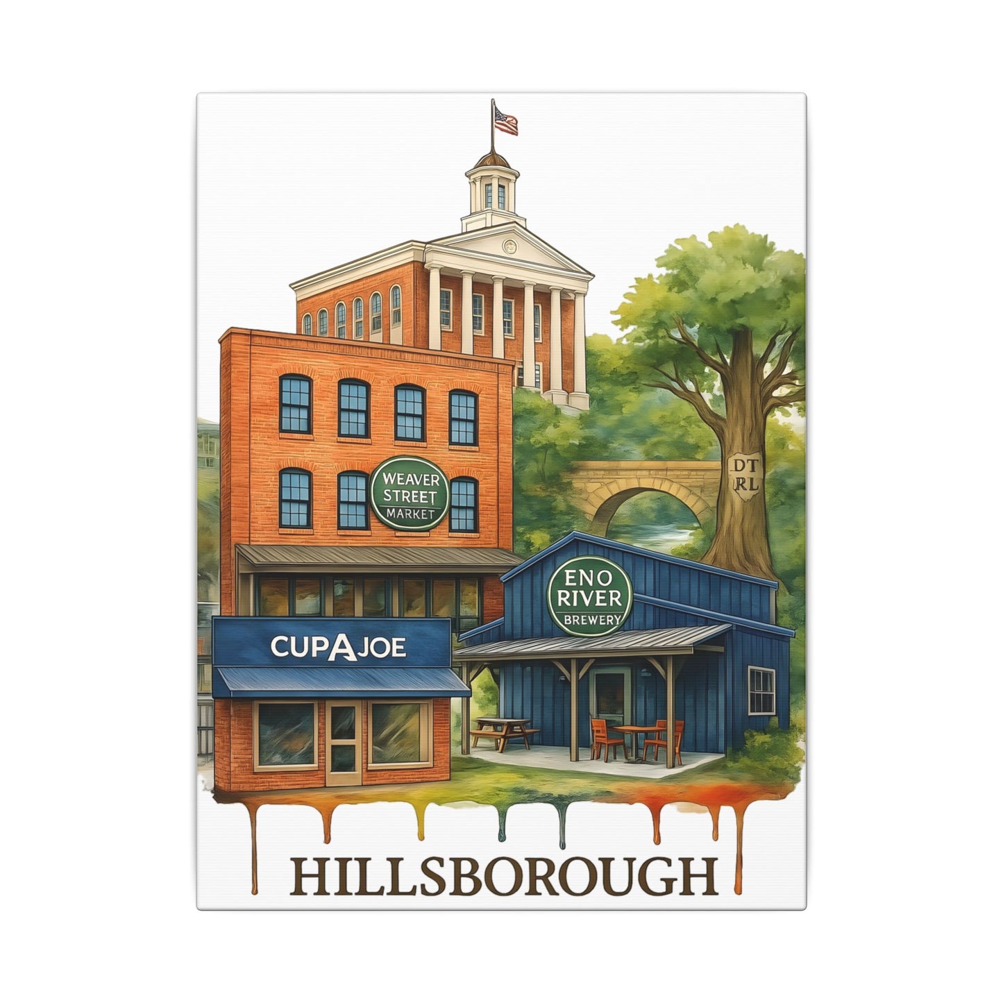 Hillsborough Townscape Matte Canvas Wall Art